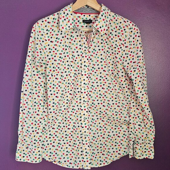 Talbots Heart Blouse - Womens Small - Picture 1 of 4